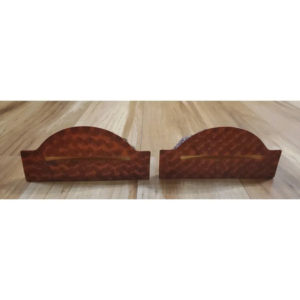Vintage Pinecone & Needle Wall Sconce Display Shelves Set Woodland Forest Cabin